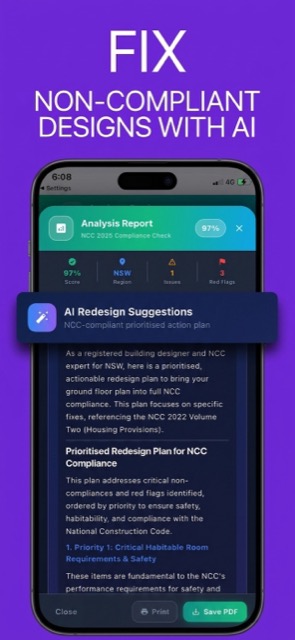 AmpleCheck AI — AI redesign suggestions for non-compliant floor plan